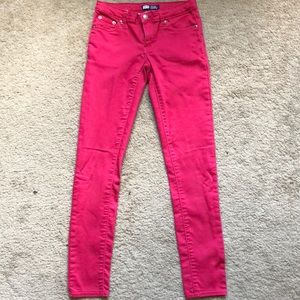 pinkish red levi jeggings